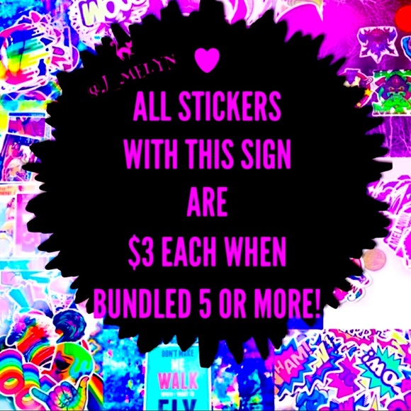 Sticker Sale Bundle Discounts Create Your Own Sticker Packs!5 or more $3… - Picture 2 of 3
